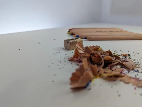 Trash from pencil sharpening Stock Photos
