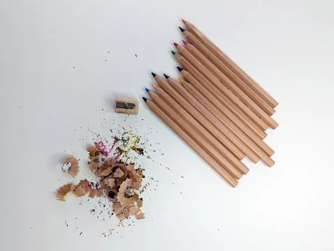 Trash from pencil sharpening Stock Photos