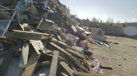 Trash pile at dump Stock Footage 28670276