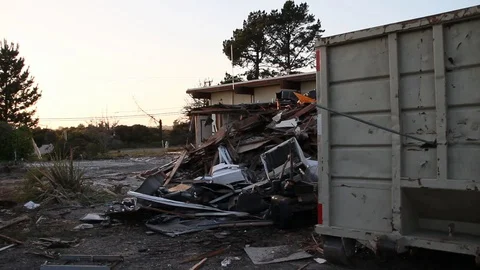 Trash pile next to dump Stock Footage 95113945