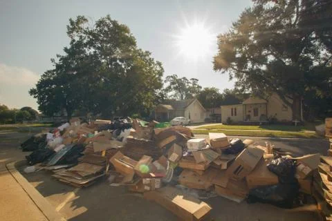 Trash Piled in Road Stock Photos