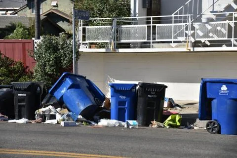 Trash problem in Los Angeles Stock Photos