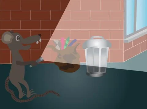 Trash rat Stock Illustration