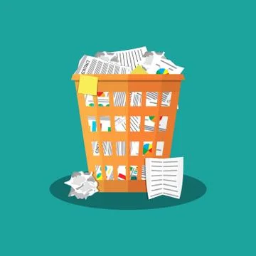 Trash Recycle Bin Garbage Flat Vector Illustration Stock-Illustration