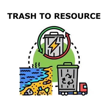 Trash to resource icon representing circular economy Stock Illustration