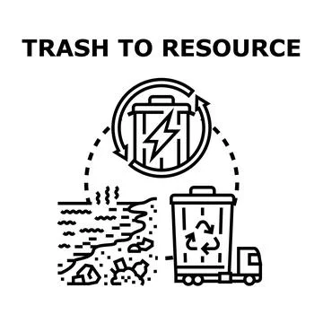 Trash to resource icon representing circular economy Stock Illustration
