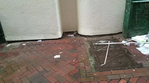 Trash on the road Stock Footage 52226065