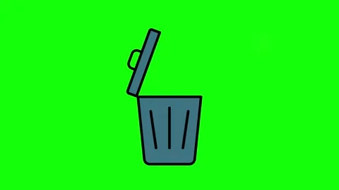 Trash, Rubbish bin animated icon. Stock Footage 322214603