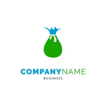 Trash Sack Icon Logo Design Template Stock Illustration