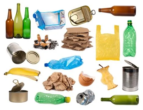 Trash samples isolated on white Stock Photos