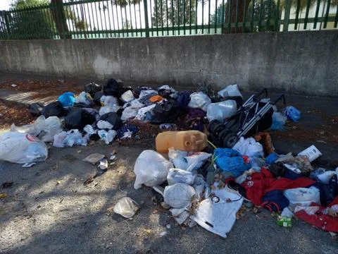 Trash on the sidewalk Photos