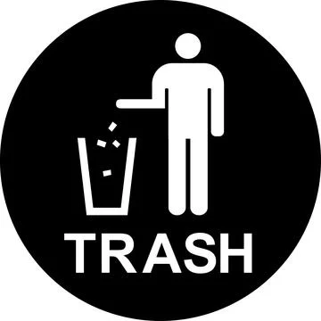 Trash sign vector printable design. Stock Illustration