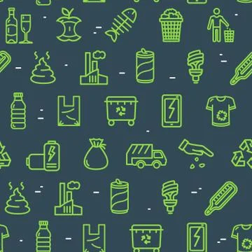 Trash Signs Seamless Pattern Background. Vector Illustrazione stock