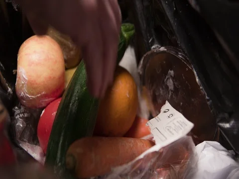 Trash slowmotion close up indoor Stock Footage 72587742