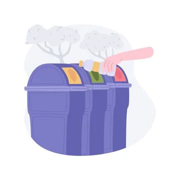 Trash sorting facility isolated cartoon vector illustrations. Stock Illustration