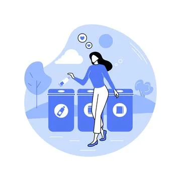 Trash sorting facility isolated cartoon vector illustrations. 库存插图