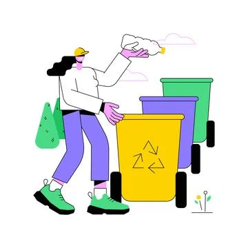 Trash sorting facility isolated cartoon vector illustrations. Stock Illustration