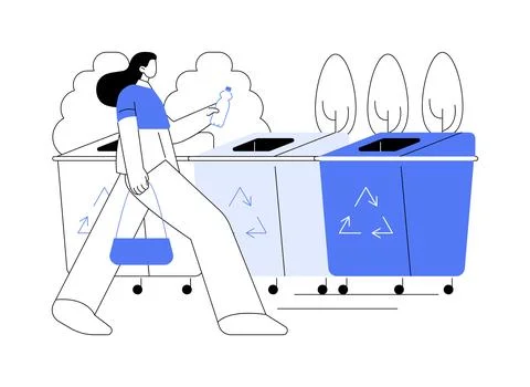 Trash sorting facility isolated cartoon vector illustrations. Stock Illustration