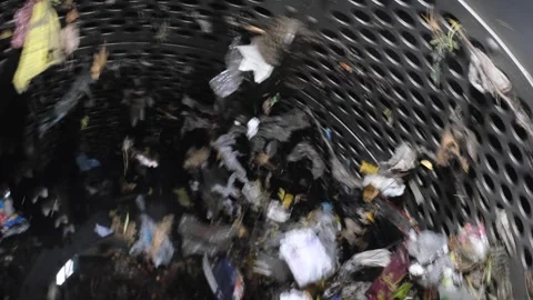Trash Sorting Machine Working at a Trash Recycling Plant Stock Footage 294019303