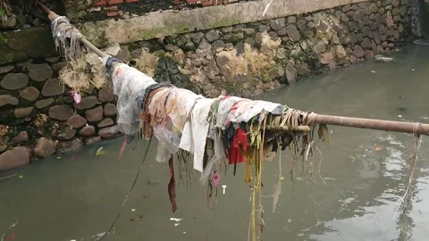 Trash stuck at small river east jakarta, indonesia Stock Footage 219713257