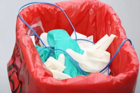 Trash with surgery disposable objects Stock Photos