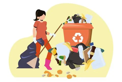 Trash Terminator Concept Illustration Stock Illustration