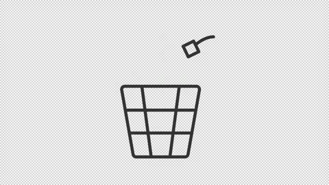 Trash throwing line animation Stock Footage 310295869