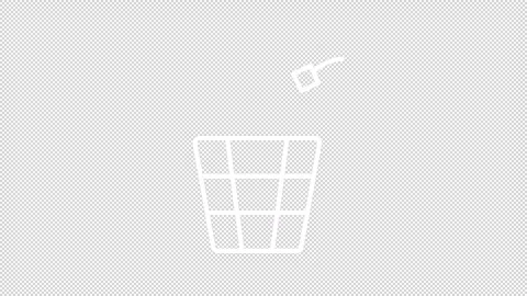 Trash throwing white line animation Stock Footage 312200825