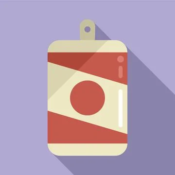 Trash tin can icon flat vector. Waste recycle Stock Illustration