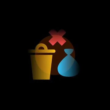 Trash. Vector icon in gradient style. Editable illustration Stock Illustration