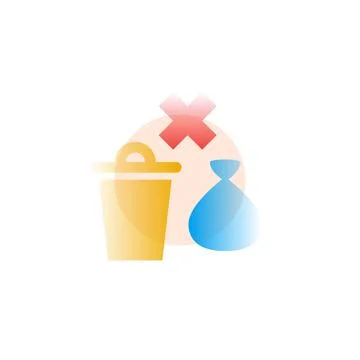 Trash. Vector icon in gradient style. Editable illustration Stock Illustration