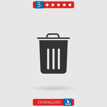 Trash vector icon Illustrazione stock