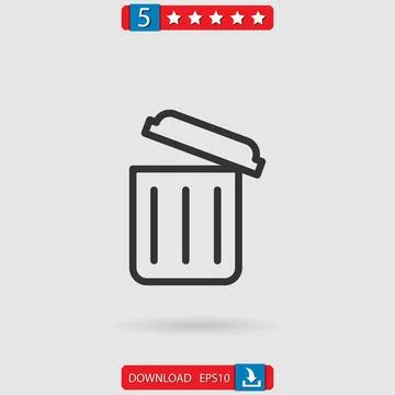 Trash vector icon Illustrazione stock