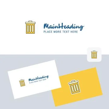 Trash vector logotype with business card template. Elegant corporate identity Ilustración de archivo