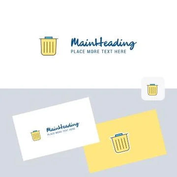 Trash vector logotype with business card template. Elegant corporate identity Ilustración de archivo