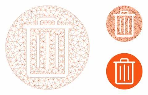 Trash Vector Mesh 2D Model and Triangle Mosaic Icon Stock Illustration