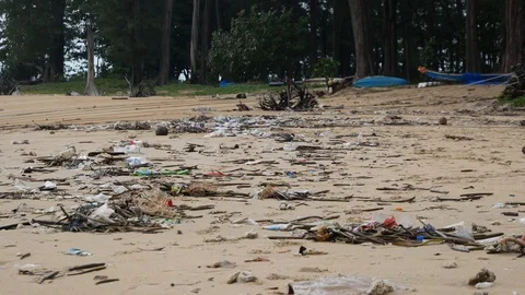 Trash washed up on the beaches of Thailand 動画素材 122688880