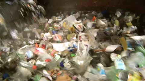 Trash on a wheel conveyor (8 of 8) Stock Footage 32283568