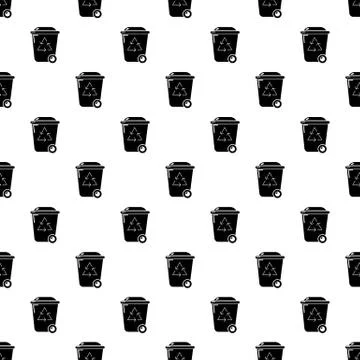 Trash wheelie bin pattern vector seamless Stock Illustration
