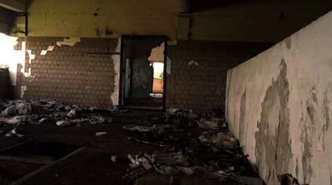 Trashcan in an abandoned building Stock-Footage 39841091
