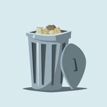Trashcan. Cartoon vector illustration Ilustração Stock