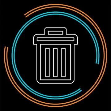 Trashcan icon, vector trash bin - basket Stock Illustration
