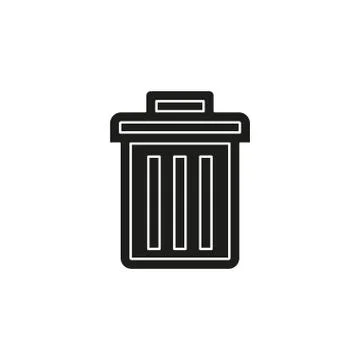 Trashcan icon, vector trash bin - basket illustration - garbage basket symbol Illustrazione stock