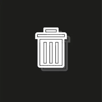 Trashcan icon, vector trash bin - basket illustration - garbage basket symbol Stock Illustration