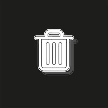 Trashcan icon, vector trash bin - basket illustration - garbage basket symbol Stock Illustration