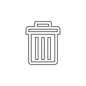 Trashcan icon, vector trash bin - basket Stock Illustration