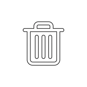 Trashcan icon, vector trash bin - basket Stock Illustration