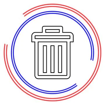 Trashcan icon, vector trash bin - basket Stock Illustration