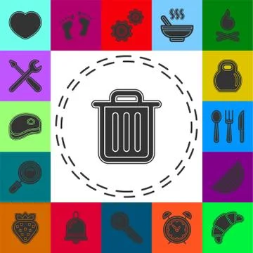 Trashcan icon, vector trash bin - basket illustration - garbage basket symbol Stock Illustration