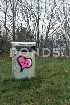 Trashcan with love Stock Photos